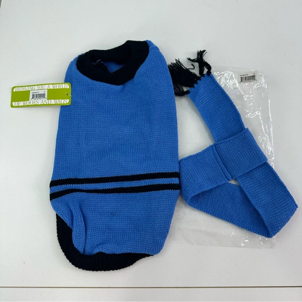 United K9's Lot of Two Yellow and Blue Knit Dog Sweaters Size is 12